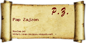 Pap Zajzon névjegykártya